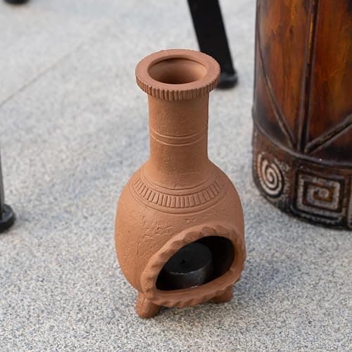 MOUGIGI Handmade Terracotta Palo Santo Holder Burner for Smudging and Meditation - Mexican Style Chiminea Clay Incense Dish for Wiccan Altar and Negative Energy Cleansing thumbnail 4