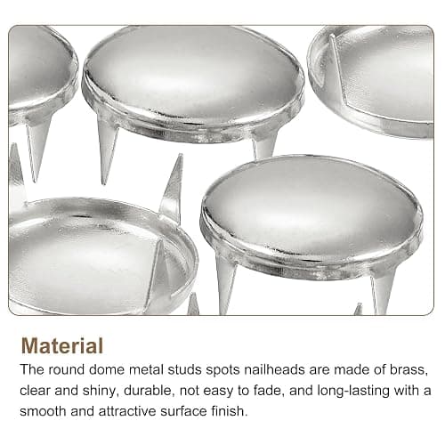 100Pcs 16mm Silver Round Dome Studs Metal Claw Beads Nailhead Rivets Spike Studs Spots Punk Rock DIY for Leather Craft Clothes Belt Bag Shoes Bracelet Accessories thumbnail 4