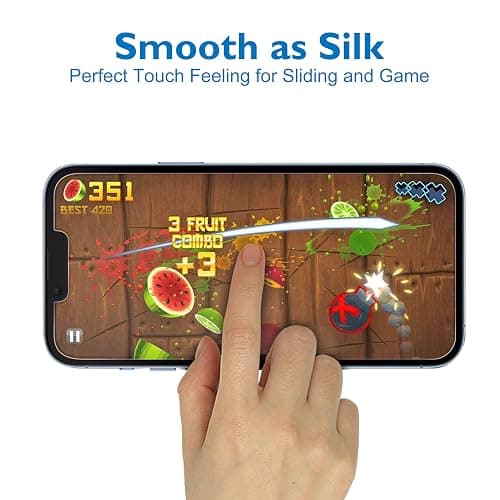 Mothca 2 Pack Matte Glass Screen Protector for iPhone 13 [6.1 inch] with 2 Pack Camera Lens Protector, Anti-Glare & Anti-Fingerprint Tempered Glass Film, Case Friendly Bubble Free Smooth as Silk thumbnail 2