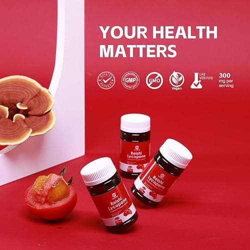 GANOHERB Lycopene Supplement 100mg, Lycopene Capsule with 200mg Reishi Mushroom for Overall Health, 2 Month Supply, Non-GMO & Gluten Free, Vegan, 60 Rapid Release Capsules thumbnail 6