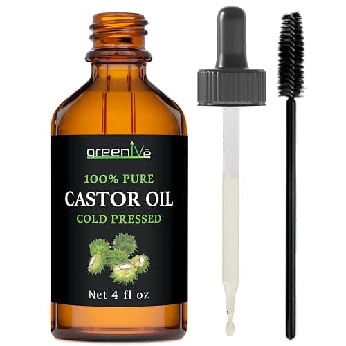 GreenIVe Castor Oil Organically Grown 100% Pure 4 fl oz Bottle Cold Pressed, Hexane Free, Eyelash and Eyebrow Growth Serum, Skin Moisturizer Detox and Wraps - 4 Fl Oz (Pack of 1) - Image 1