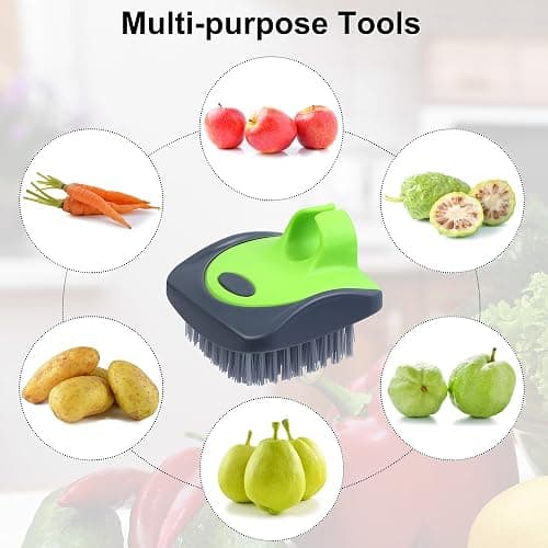 Aodaer Vegetable Brush Potato Scrubber Brush Silicone Hard and Soft Side Fruit Cleaning Tools for Delicate or Tough-Skinned Vegetables thumbnail 5