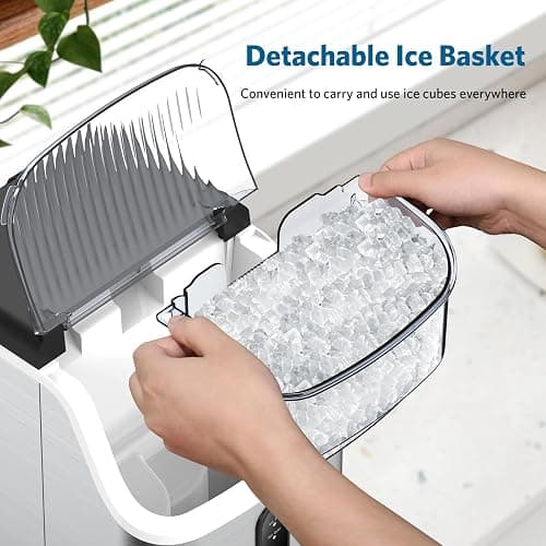 COWSAR Nugget Ice Makers Countertop Soft Chewable Pellet Ice Machine with Auto-Cleaning Function, 35Lbs/24H, Portable Ice Makers for Kitchen, Office, Home,Silver thumbnail 6