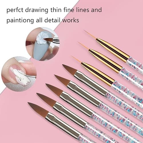 Professional Nail Art Brush Dotting Tools Kit (31pcs Pink) thumbnail 5