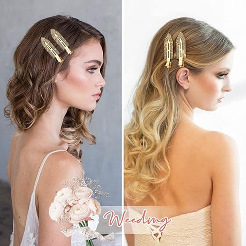 8PCS No Bend No Crease Gold Glitter Makeup Creaseless Hair Clips - Styling Hair Accessories for Bride, Women & Girls thumbnail 3