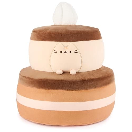 GUND Pusheen Chocolate Cake Squisheen, Squishy Toy, Collectible Plush Toy, Dessert Plush, Cat Stuffed Animal for Ages 8 and Up, Brown, 11” - Image 1