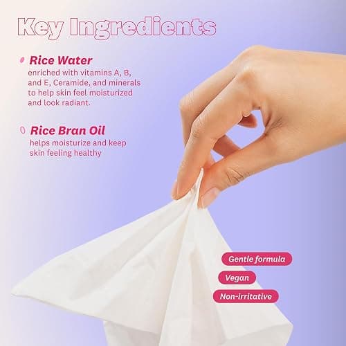 THE FACE SHOP Korean Rice Cleansing Wipes – Disposable Makeup Wipes for All Skin Types thumbnail 8