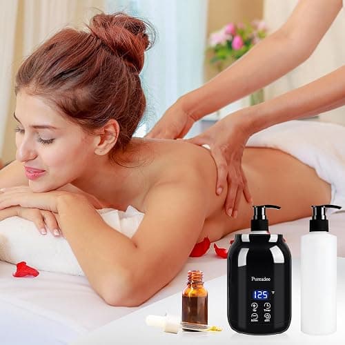 Massage Oil Warmer, Massage Oil Warmer for Massage Therapy, Oil Warmer for Massage for Salon, Barber Shops, Home, with Two Oil Bottle Dispenser thumbnail 2