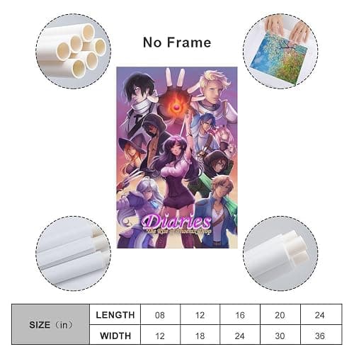 GERRIT Anime Aphmau Diaries Canvas Poster Canvas Wall Art Posters For Room Aesthetic And DecorCanvas Painting Wall Art Poster for Bedroom Living Room Decor 24x36inch(60x90cm) Unframe-style thumbnail 2