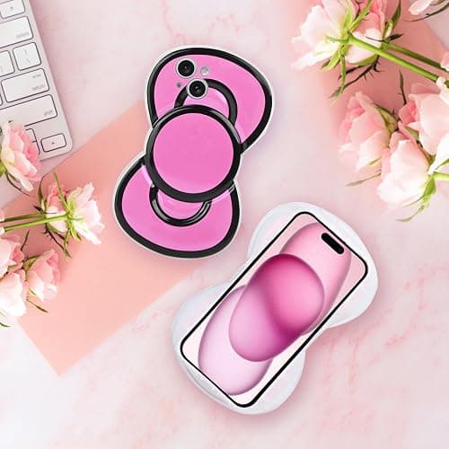 Aleviker Cute Cases for iPhone 13, 3D Bow Shaped Phone Cover Soft Silicone Protective Phone Case for Girls Women Pink thumbnail 6