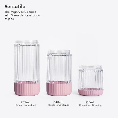 Beast Mighty 850 Plus | Premium Compact Personal Blender | Smoothies, Shakes, Dressings, Sauces | Blends Ice and Frozen Fruit | New XL Vessel | Extra Vessels, Lids and Straws | 850W (Lilac) thumbnail 2