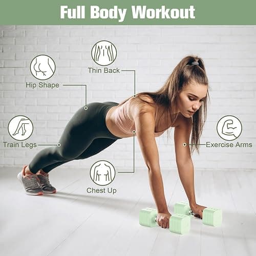 Hezeyferg 22LBS Adjustable Dumbbells Set, Adjustable Weight Dumbbells with 4 Levels 4.4lb, 6.6lb, 8.8lb, 11lb, Hand Weights Sets for Women/Men Home Gym Full Body Workout thumbnail 5