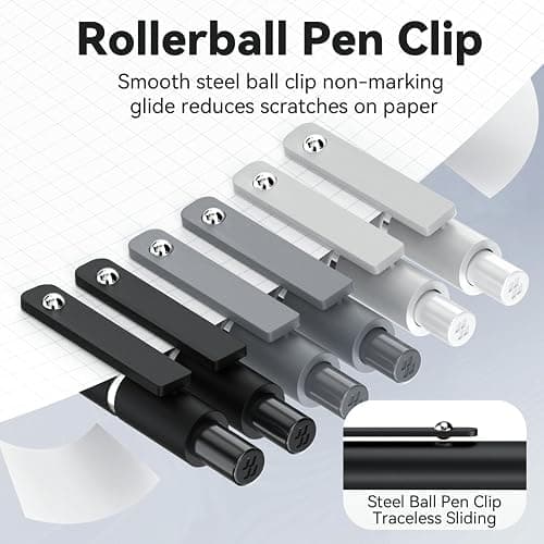 ACEES Gel Pens, 6 Pcs 0.5mm Fine Point Black Ink Pen With Smooth Writing, Office Desk Accessories, School Supplies Gifts for Men Women, Quick Dry Pens Ballpoint For Journaling, Black/Gray/White thumbnail 4