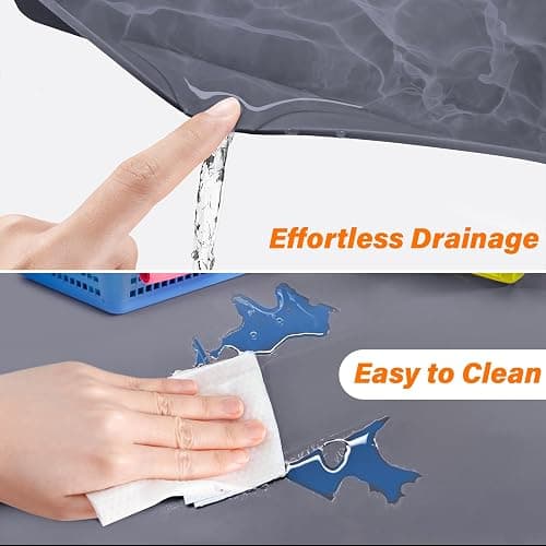 FLATO Waterproof Under Sink Mat 31" x 22" Shelf Liner for Kitchen and Bathroom, Cabinet Protector, Organizers and Storage, Flexible Silicone Drip Tray thumbnail 3