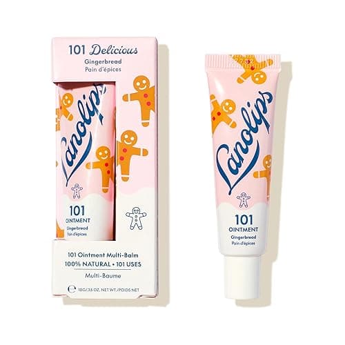 Lanolips 101 Ointment - Lanolin Lip Balm for Smooth, Hydrated & Healthy Lips - Multipurpose Ointment with Lanolin Oil for Dry Cuticles & More - Gingerbread (0.35 oz) - Image 1