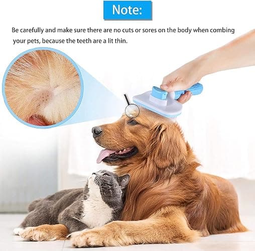 ACE2ACE Slicker Dog Brush, Cat Hair Brush, Pet Grooming Brush, Daily Use to Clean Loose Fur & Dirt, Great for Dogs and Cats With Medium Long Hair - Blue thumbnail 6