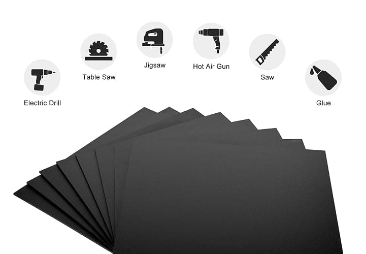 KAITELA ABS Plastic Sheet 18" x 24" x 1/4" Thick (6mm) Black Rigid Moldable Thermoplastic Board for Crafts, DIY Projects, Home Decor - Textured & Smooth Surface, Pack of 2 - 18" x 24", 1/4" Thick - 2 thumbnail 6