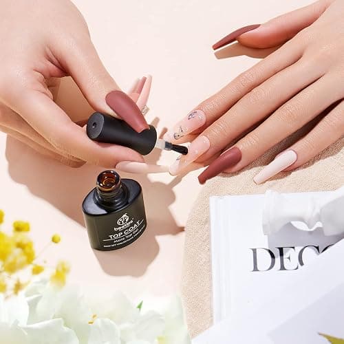 Beetles Matte Gel Top Coat for Gel Nail Polish, 7.5ML Chrome Proof Matte Top Coat No Wipe Powder-Resist Matte Finish for Detail Chrome Nail Powder Painting Long Lasting UV Nail Art thumbnail 5