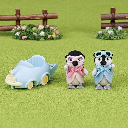 Calico Critters Penguin Babies Ride 'n Play - Doll Playset with 2 Poseable Figures, Pushcart & More! - Penguin Babies Ride 'n Play thumbnail 2