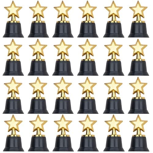 24 Pack Mini Star Trophy Awards Bulk (4.5 Inch), Plastic Gold Star Trophies For Halloween Party Favors, Goodie Bags, Kid Classroom School Reward, Sports Tournament Winning Prize, Hollywood Event Props thumbnail 7