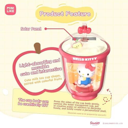 MINI LIKE Sanrio Blind Box Light Up Absorption Movable Swing Toy Hello Kitty Kuromi Cinnamoroll Pochacco My Melody Sweet Piano Milk Tea Cup Series for Home Car Decor Birthday Gifts, Random One Figure thumbnail 5