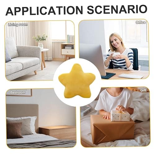 2Pcs Star Pillow, 12 Inch Star Shaped Plush Pillow, Cute Cuddly Sofa Cushion Decorative Fluffy Cushion for Living, Bedroom Play Room, Pillows for Kids thumbnail 3