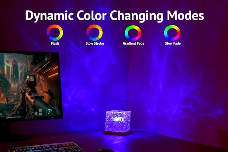Ocean Wave Light Projector | Northern Lights Aurora & Water Ripple Lamp | Ocean Mood Light & Night Light with Remote, Multi-Mode Moving Waves & Aurora Effects for Bedroom, Living Room, and Party Decor thumbnail 5