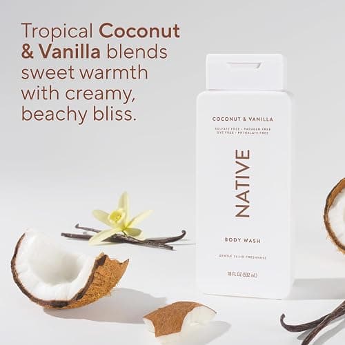 Native Clean Body Wash, Gentle & pH-balanced for Sensitive Skin, 24-Hr Freshness for Women & Men, Vegan & Cruelty-Free, Free of Sulfates, Parabens & Phthalates, Coconut & Vanilla, 18fl oz thumbnail 5