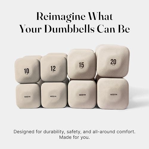 WeGym SafeGrip Square Dumbbells with Anti Slip Handles, Aesthetic Free Weights for Home Workouts, Stable Design Prevents Rolling during Floor Exercises thumbnail 6