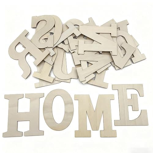 Wooden Letters for Crafts, 6 Inch Unfinished Capital Large Wooden Alphabet Letters&Numbers Wood Letters for DIY Painting Arts Home Decorations Kids Spelling Learning (26Pcs) - Image 1