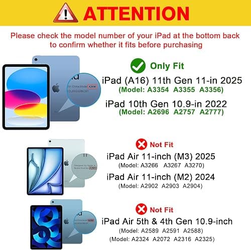 ProCase for iPad (A16) 11th Generation 11 Inch 2025/ iPad 10th Generation 10.9 Inch 2022 Case with Pencil Holder, Hybrid Cover with Soft TPU Back, Supports Touch ID, Auto Wake/Sleep -Purple thumbnail 2