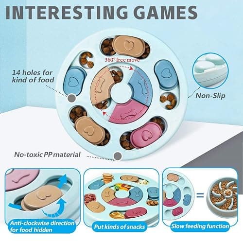 Joansan Dog Puzzle Toys, Interactive Dogs Game, Pets Enrichment Toys for Puppy Mentally Stimulating Feeding Dispenser Dog Treat Puzzle Feeder for Small,Medium and & Large Dogs Brain Training thumbnail 2