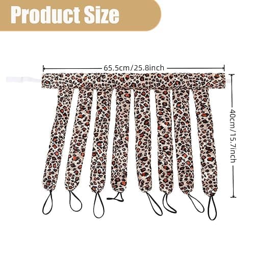 YiQiYi No Heat Hair Curler Headband for Long Hair, Satin Heatless Curling Rod with Adjustable Strap Overnight No Heat Curling Roller for Women and Girls Waves and Curls (Leopard Color) thumbnail 4