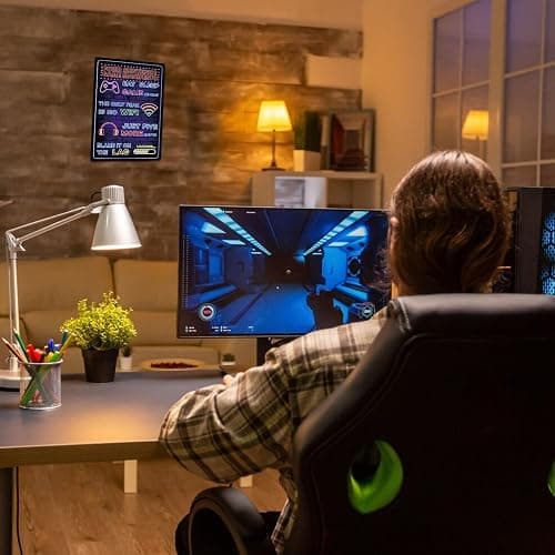 Funny Gamer Sign Printed Neon Gaming Metal Poster Boys Gaming Room Gift Gaming Room Wall Door Decor 8 x 12 inch (2403) thumbnail 2