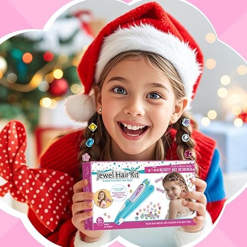 kidzkube Hair Gem Stamper Kit, Bling Hair Jewels for Girls Toys, Hair Styling Tool with Reusable Shining Diamonds, Birthday Gifts Toys for Girls Ages 3 4 5 6 8-12 thumbnail 7