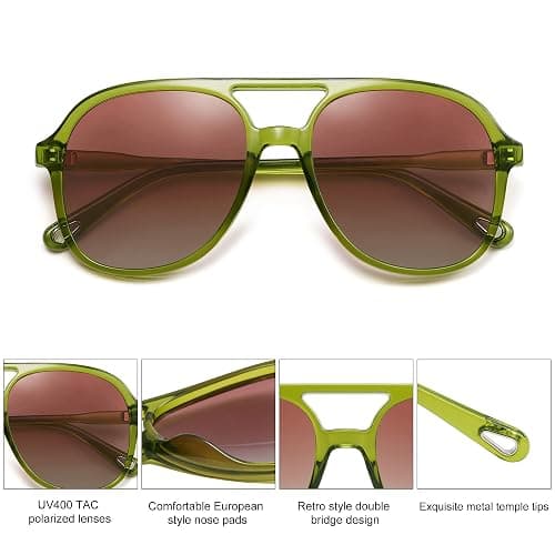 SOJOS Retro Polarized Aviator Sunglasses Womens Mens Classic 70s 80s Vintage Trendy Square Aviators SJ2174 thumbnail 4