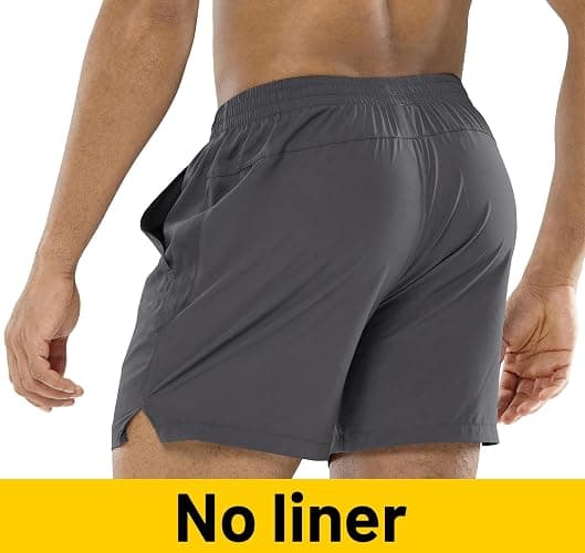MIER Men's 5 Inch Inseam Running Shorts, Quick-Dry with Pockets | Workout, Athletic, Lightweight Breathable Fabric, Soft Elastic Waist, Inner Drawstring, Side Split, Machine Washable thumbnail 2
