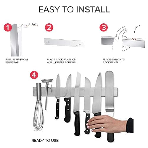Modern Innovations 16 Inch Stainless Steel Magnetic Knife Bar with Multi-Purpose Functionality as a Knife Holder, Knife Strip, Magnetic Tool Organizer, Art Supply Organizer & Home Organizer - 16 Inch thumbnail 7