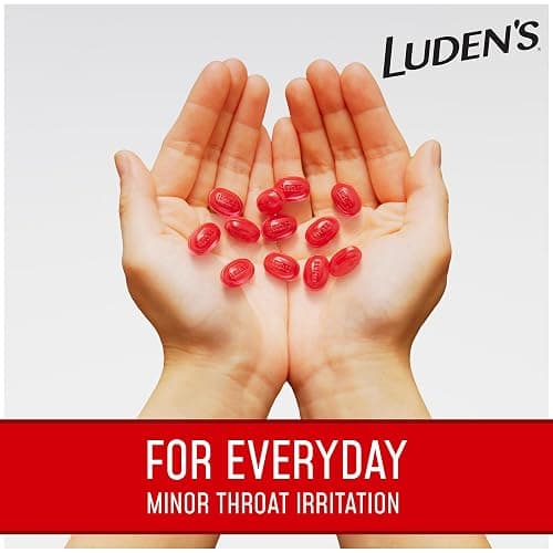 Luden's Sore Throat Relief Lozenges for Minor Everyday Irritation & Dry Mouth, Wild Cherry Flavored Drops, 90 Count thumbnail 4