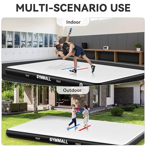 GYMMALL Wrestling Mat Inflatable 5FT/6.6FT/10FT/13FT/16.5FT, Foldable 4" Thick Jiu Jitsu Mats for Home Outdoor Indoor, Waterproof PVC Mat for Gymnastics, Water Yoga, PE Training, BJJ, MMA, Grappling thumbnail 7