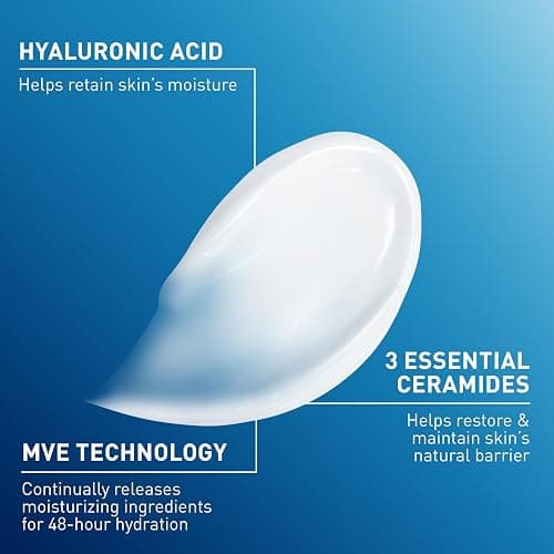 CeraVe Moisturizing Cream, Body and Face Moisturizer for Dry Skin, Body Cream with Hyaluronic Acid and Ceramides, Daily Moisturizer, Oil-Free, Fragrance Free, Non-Comedogenic, 19 Ounce thumbnail 6