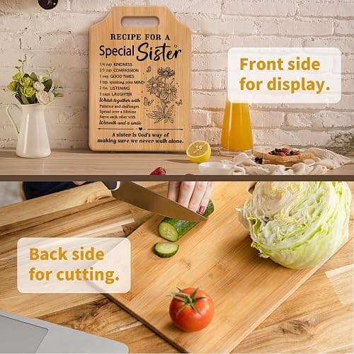 Gifts for Sister, Sister's Birthday Gifts from Sister, Recipe for A Special Cutting Board, Christmas Mothers Day Valentines Day Present for Sisters thumbnail 5