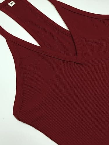 Wine red workout top for women thumbnail 5