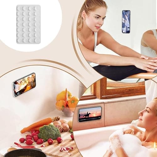 Phone Sticky Grip - 28 Phone Silicone Suction Pad | Double Sided Strong Suction Cup Mobile Case Holder | Compact Smartphone Mount for Selfies, Videos, Chat, and Watch Movies thumbnail 6