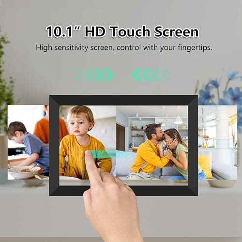 FRAMEO Cadre Photo numérique WiFi 10,1" Écran Tactile LCD IPS 1280 x 800 Mémoire intégrée 16 Go Rotation Automatique Partagez instantanément des Moments Via l'application Frameo Depuis n'importe où thumbnail 4