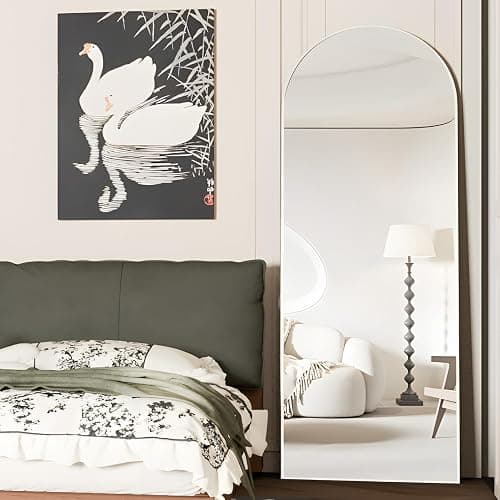 NEUWEABY Full Length Mirror 58"x18" Arch Floor Mirror with Stand Arched Mirror Full Body Mirror White Standing Hanging or Leaning Against Wall for Bedroom Entry, Bedroom, Living Room thumbnail 8