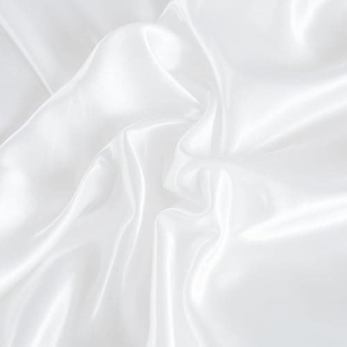 Morbuy Drap Housse 180x200, Blanc Satin Draps Housses pour Matelas Épais Jusqu'à 30 cm, Luxe Drap-Housse en Microfibre Soyeux, Lisse Respirant et Doux thumbnail 4