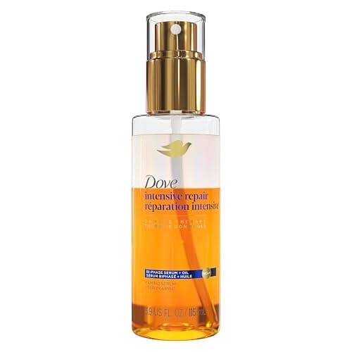 Dove Damage Therapy Intensive Repair with Amino Serum Bi-Phase Serum + Oil Hair Spray for Shine, Frizz Control, and Split Ends 3.9 oz - Image 1