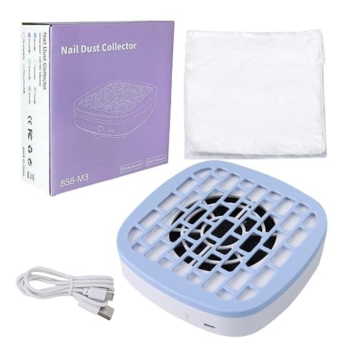 USB Mini Manicure Nail Vacuum Cleaner Strong Suction Nail Dust Collector Portable Nail Art Vacuum Dust Cleaner Extractor Fan (WITHE) - Image 1