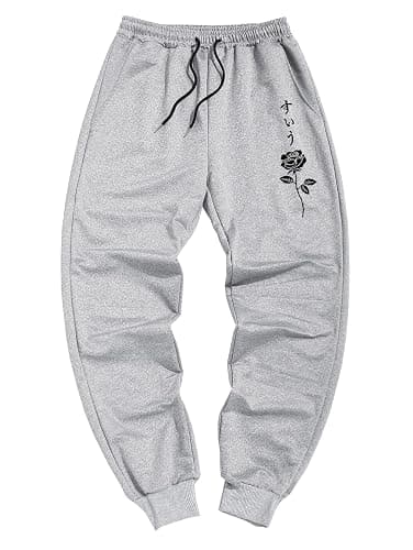 ZAFUL Cuffed Sweatpants for Men Casual Graphic Drawstring Printed Sweat Pants Stretch Loose Joggers - Image 1